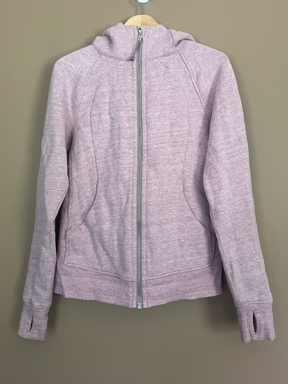 {Lululemon} Scuba Full-Zip Hoodie Jacket in Heathered Velvet Dust - Womens 8